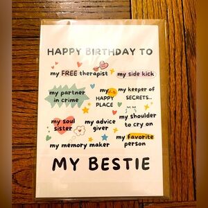 Happy Birthday My Bestie Card (10 cards)